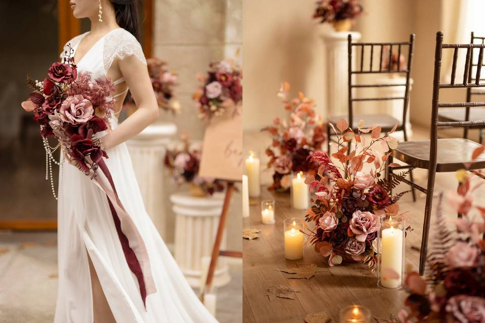 Burgundy & Dusty Rose Wedding