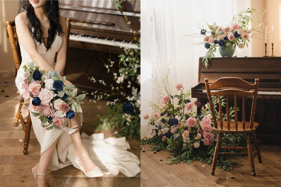 Dusty Rose & Navy Wedding