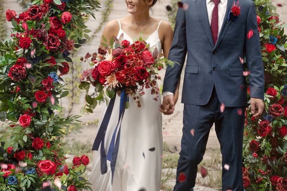 Burgundy & Navy Blue Wedding