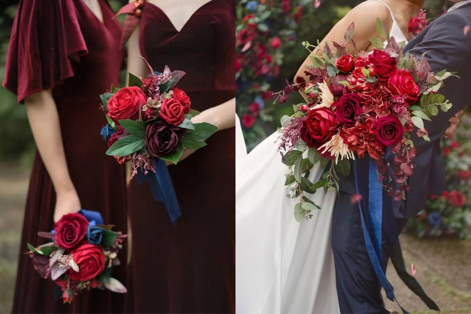 Burgundy & Navy Blue Wedding