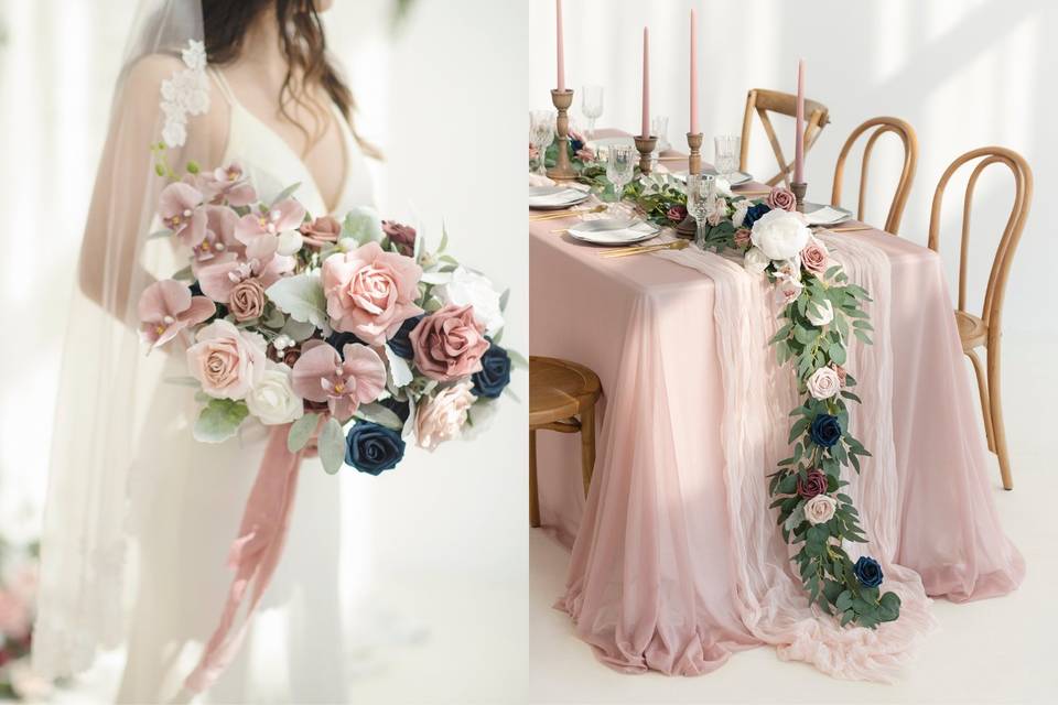 Dusty Rose & Navy Wedding