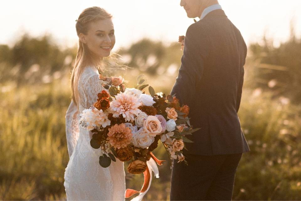 Teal & Orange Wedding