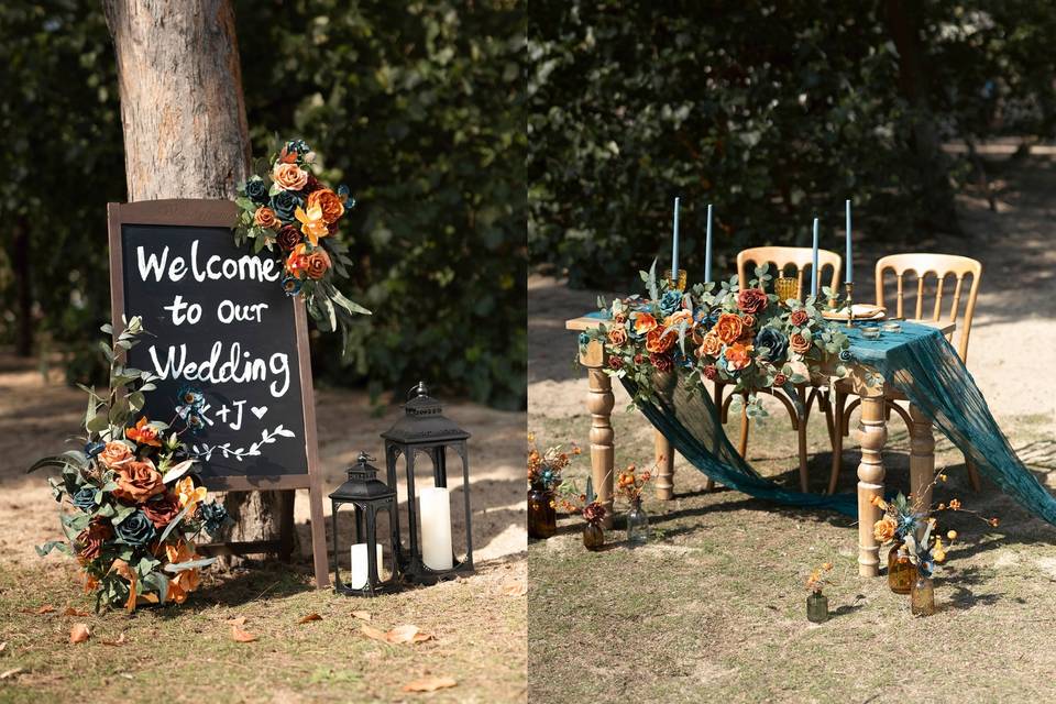 Teal & Orange Wedding