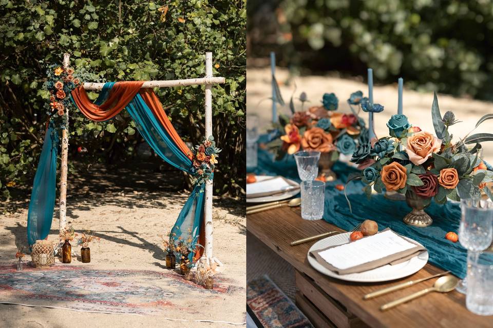 Teal & Orange Wedding