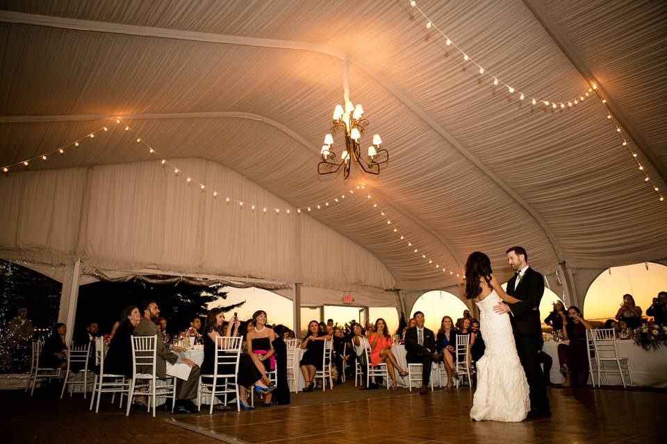 Dancing in the wedding tent