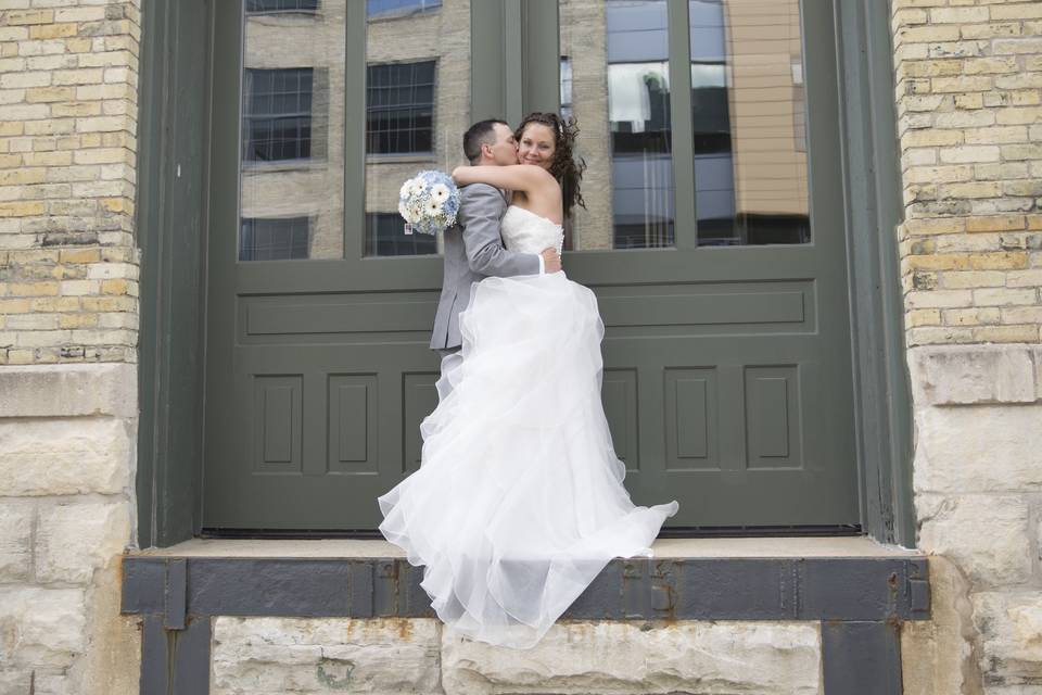 A bride and groom