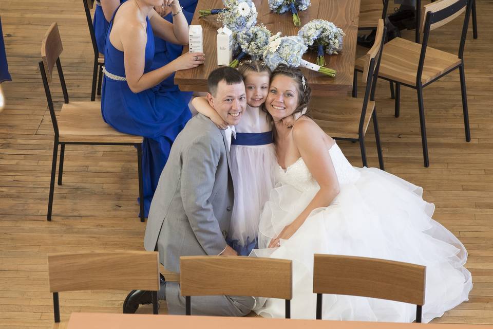 Bridal party relaxing