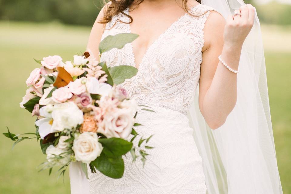 A beautiful bride taking in the moment