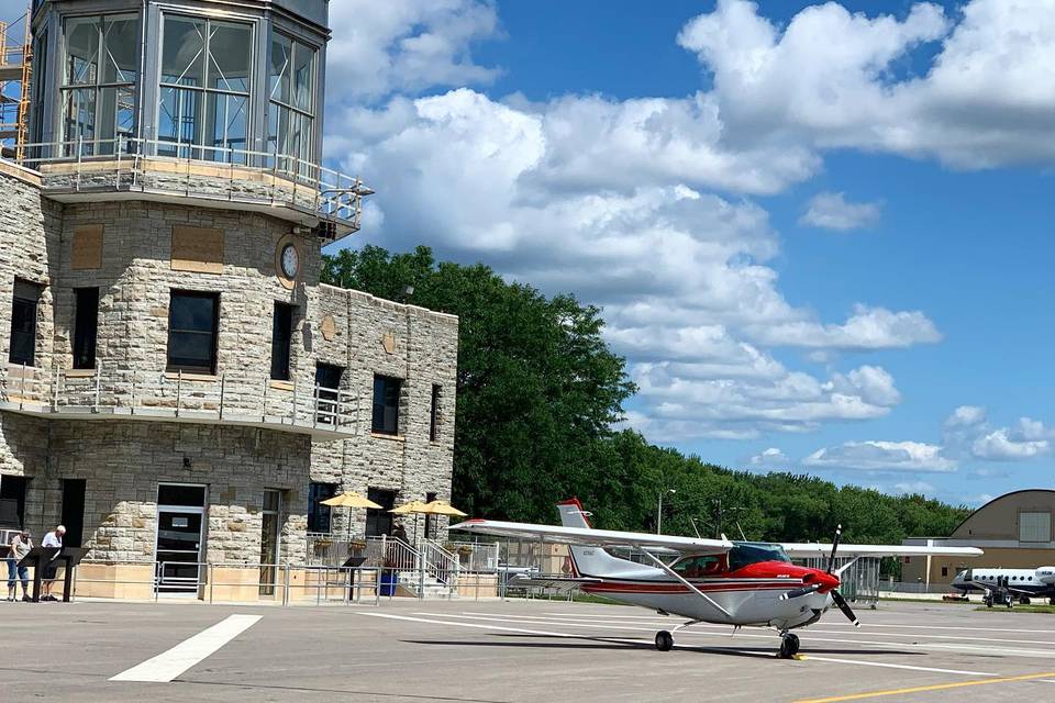 Located in a historic airport terminal