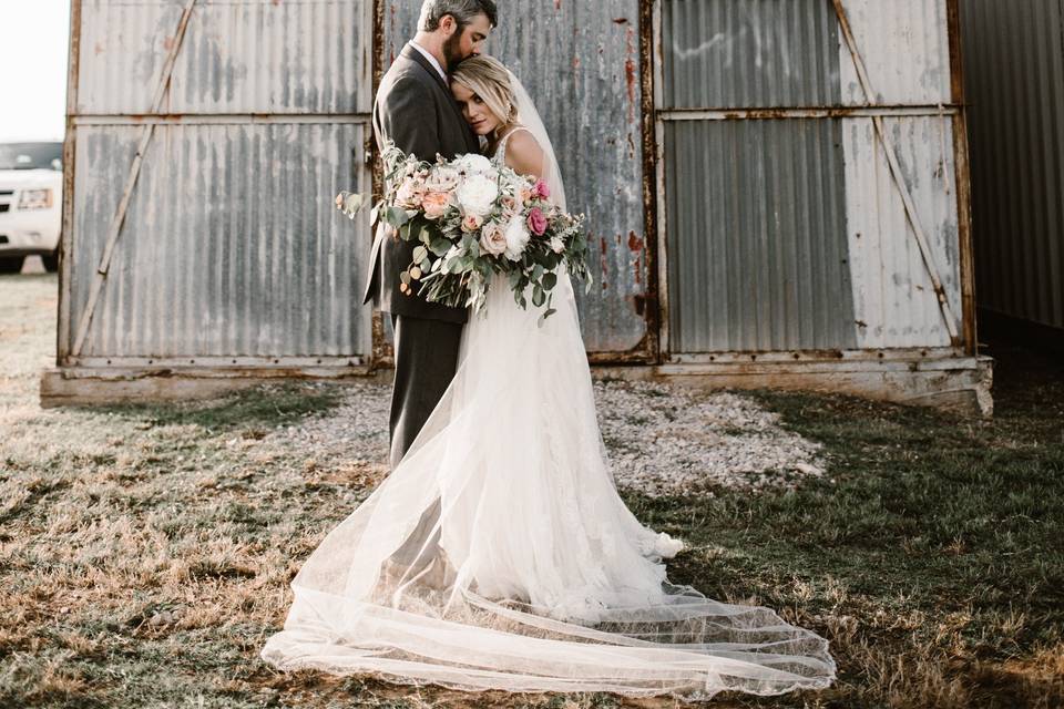 Posing by the barn