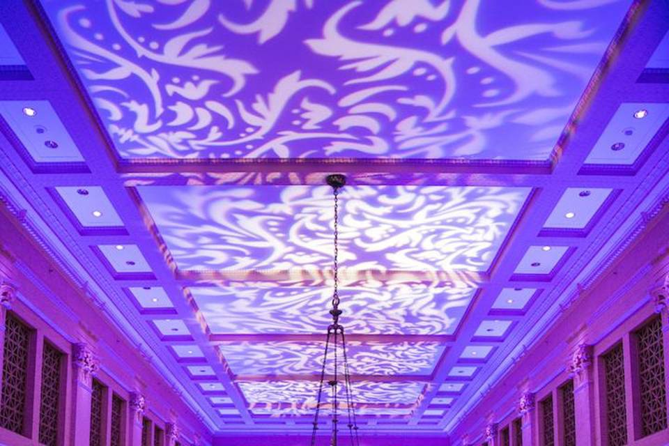 Ceiling monogram lighting