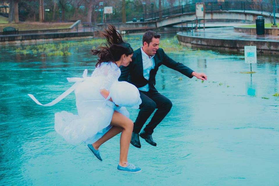 Trash the dress action image