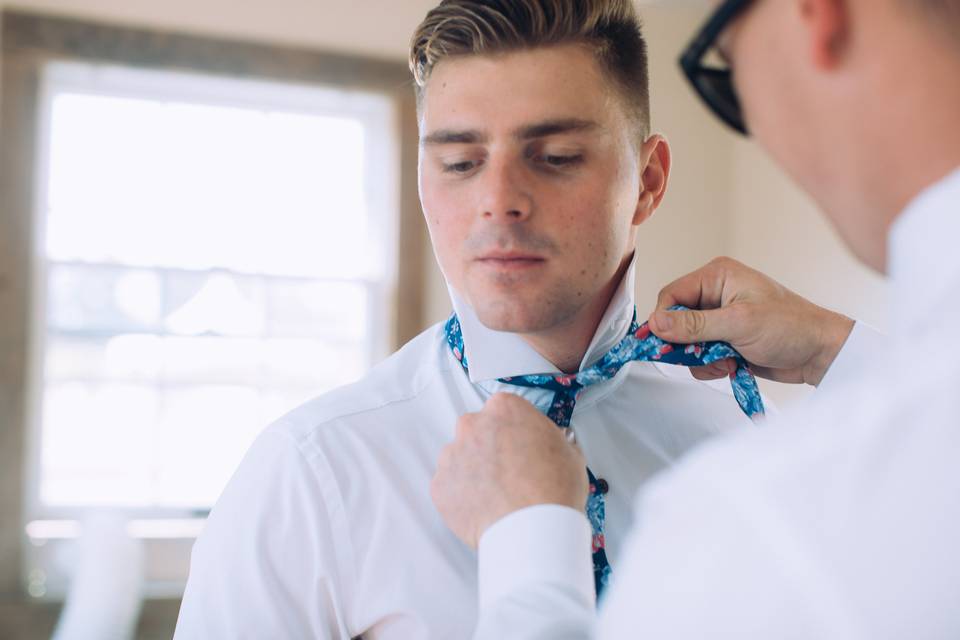 Groom Getting Ready