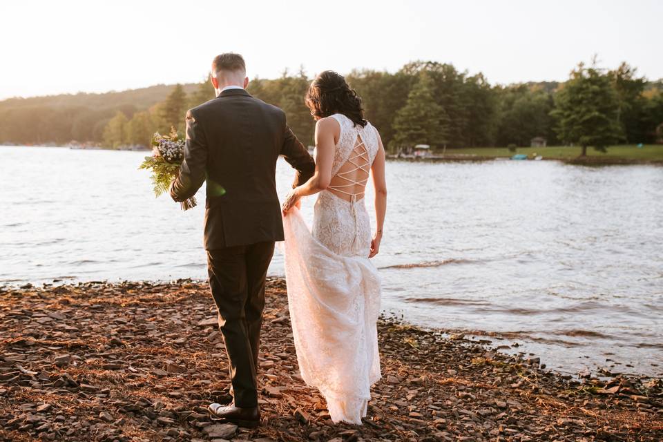 Beach Bride and groom