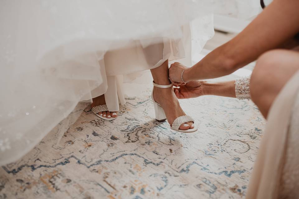 Bride getting ready