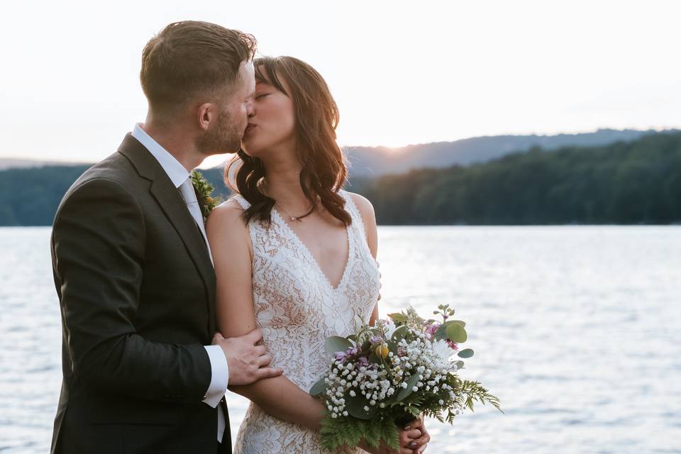 Bride and Groom at sunset