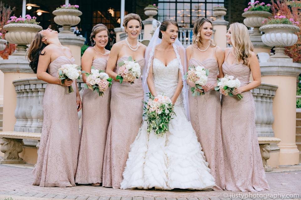 Bride and bridesmaids