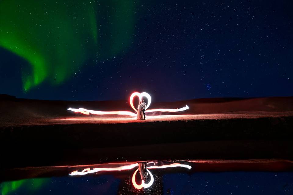 Light painting wedding