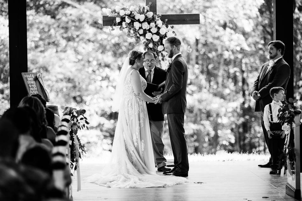 Altar cross with florals