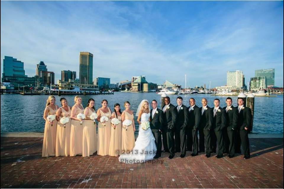 Group photo by the lake