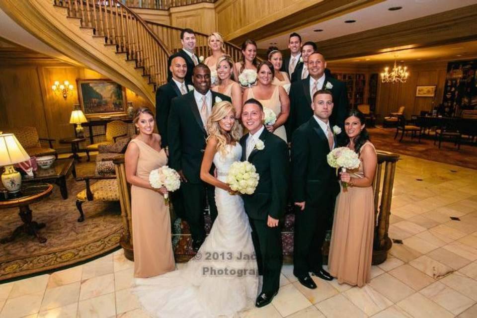 Group photo by the grand staircase