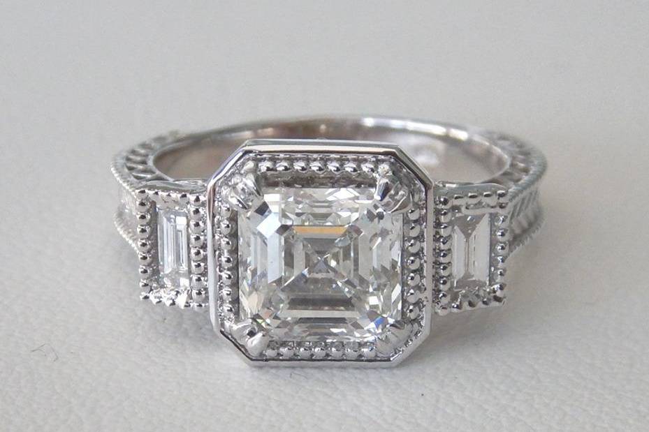 A custom designed Kloiber Jewelers engagement ring