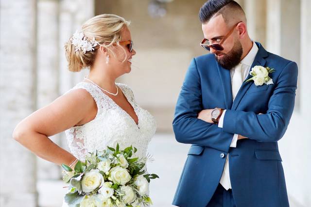 Fun wedding portrait