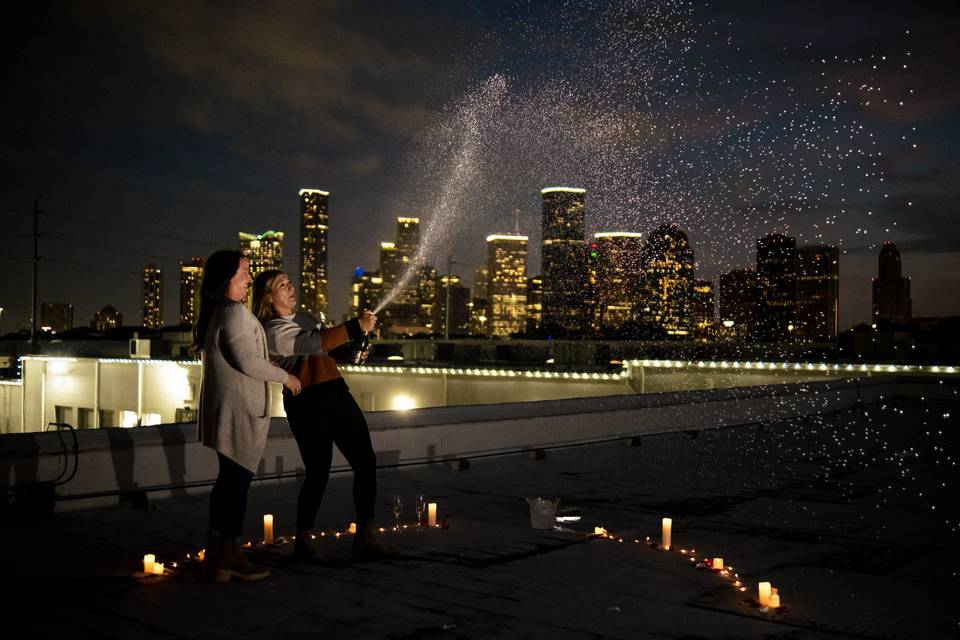 Houston rooftop engaged LGBT