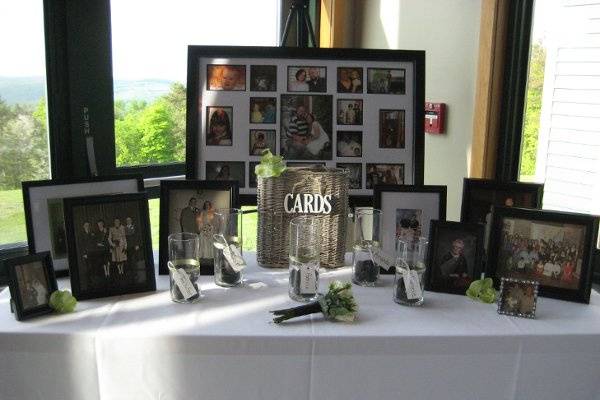 Family photo and card/gift table.