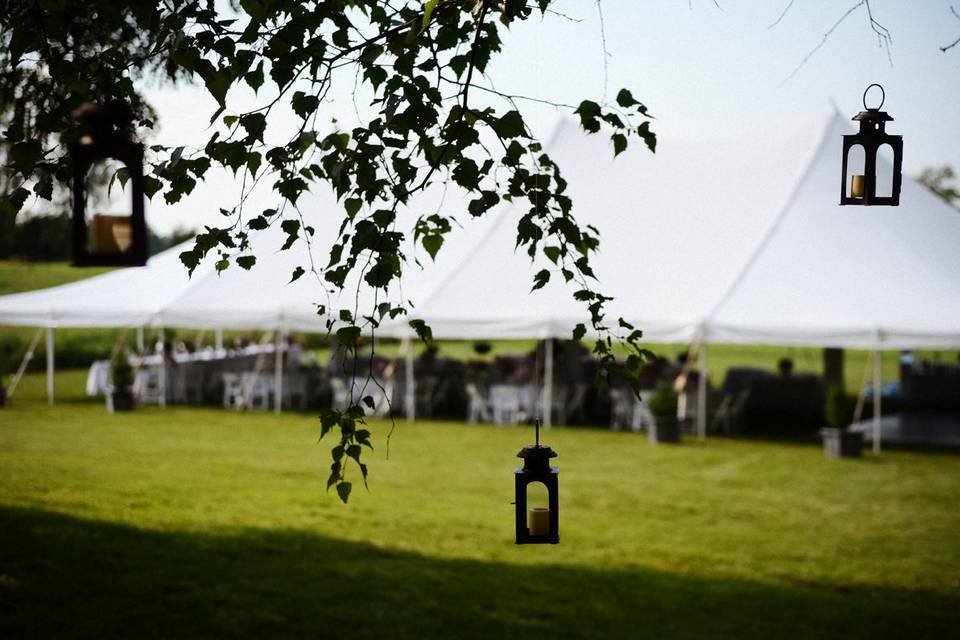 White tents