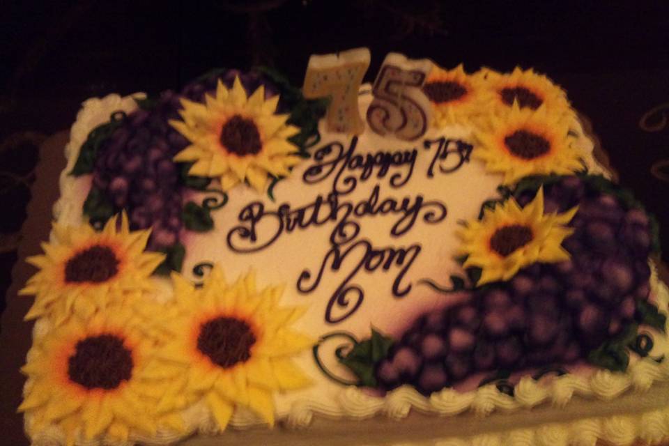 75th Birthday Party Cake I designed in a 