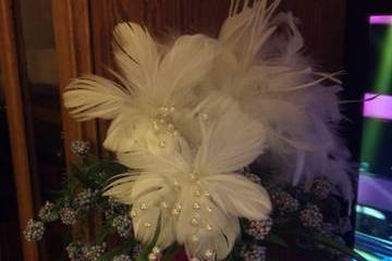 Feather and Flower centerpiece