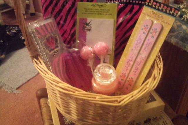 Pink & Zebra Print themed Birthday Party Memory Bag contents
