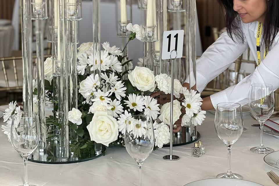 Candelabra centerpieces