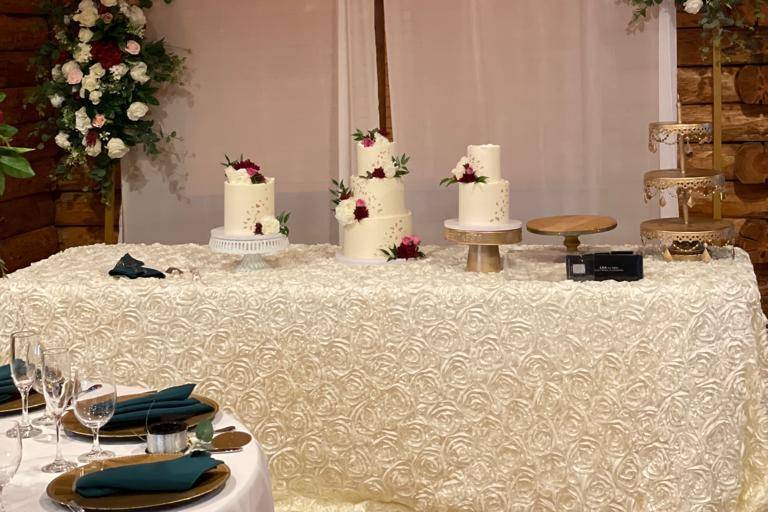 Backdrop and cake decortions