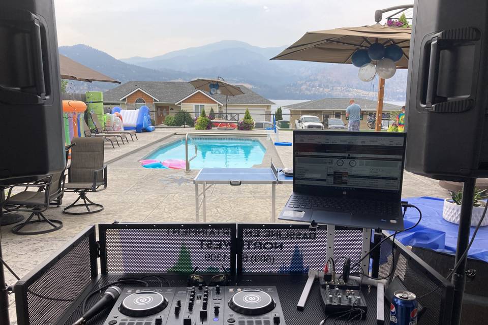 Pool party setup