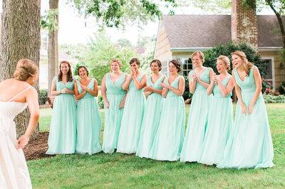 The bride with her bridesmaids