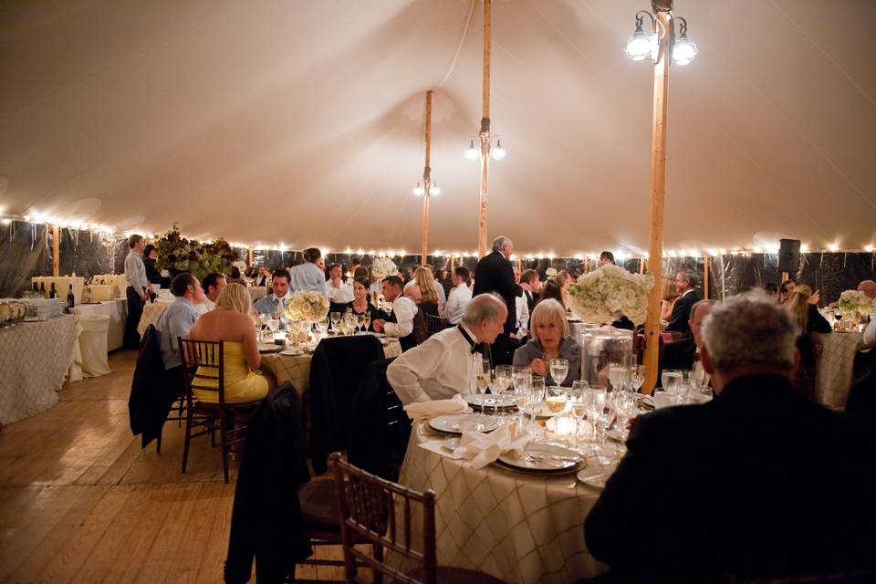 Dining set-up in the pavilion