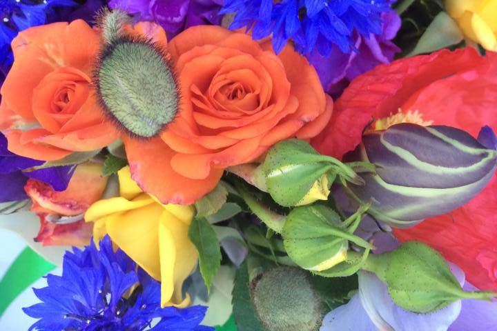 Colorful bridal bouquet