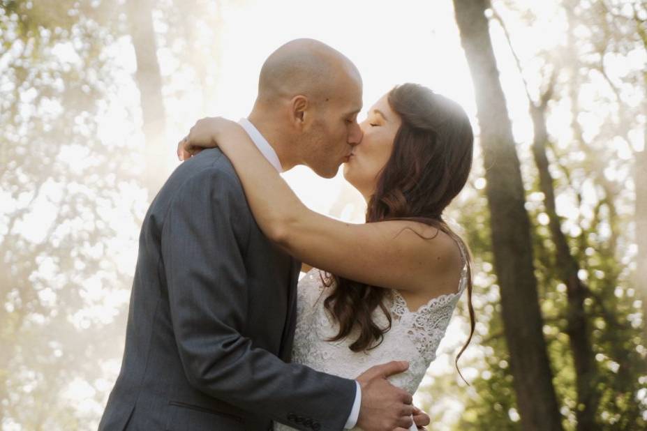 A kiss in a forest