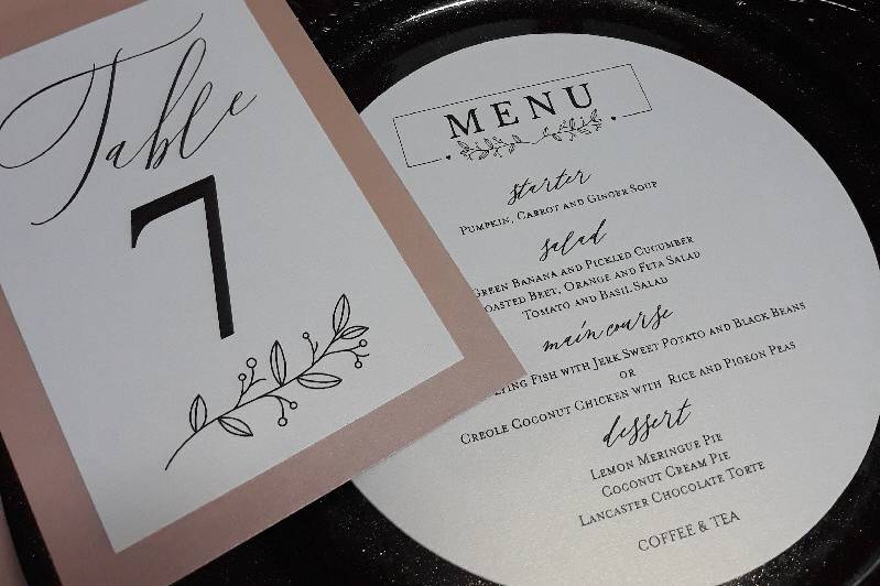 Menu & place cards