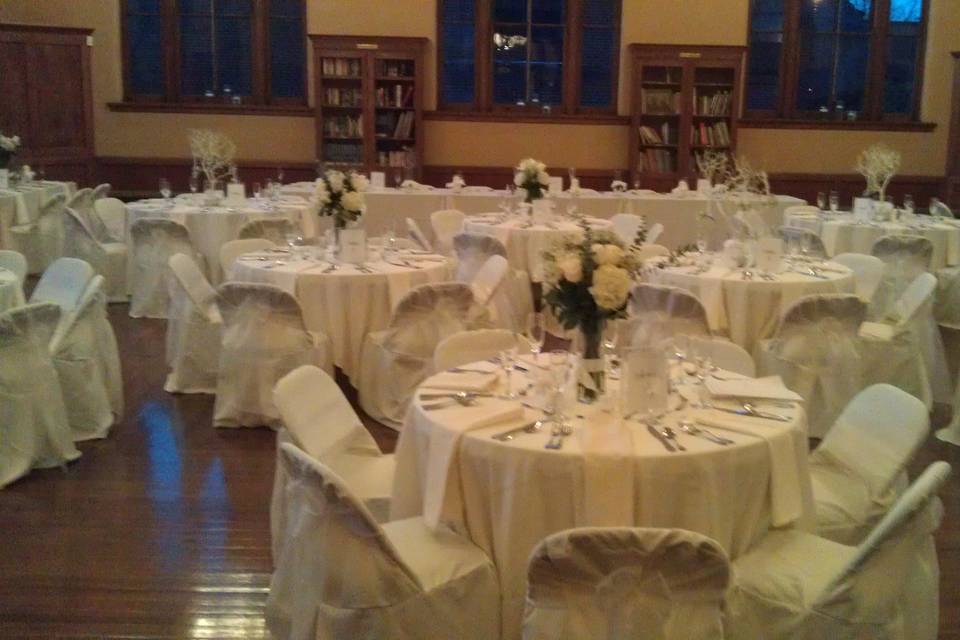 Table setup with centerpiece