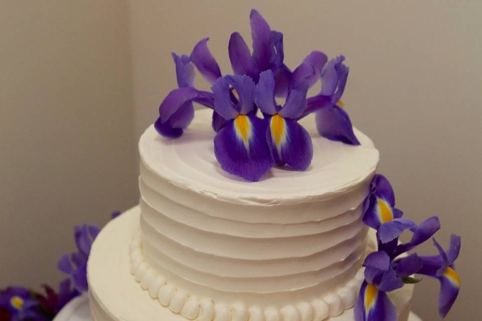 Cake adorned with flowers