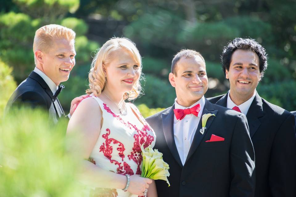 Gorgeous bride in a fun dress