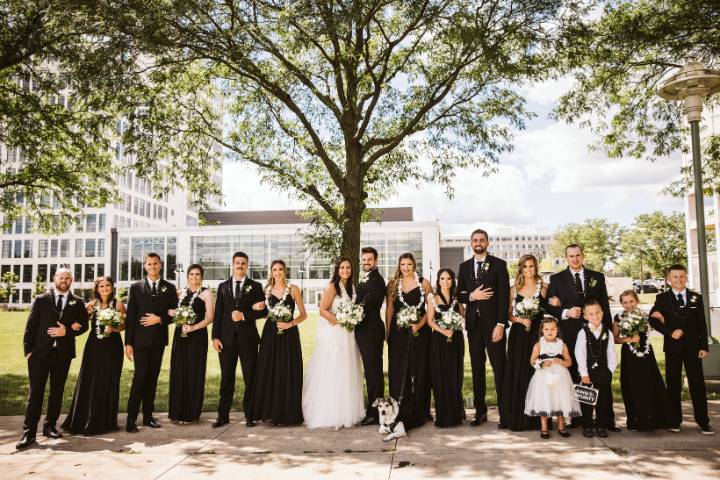 Wedding Party Outside