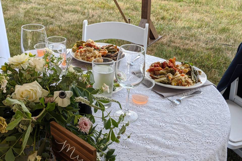 Backyard tented wedding