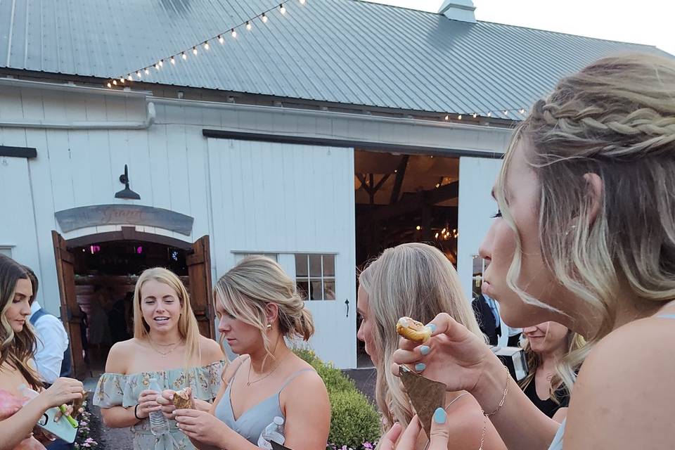 Bridal Party Enjoying Apps