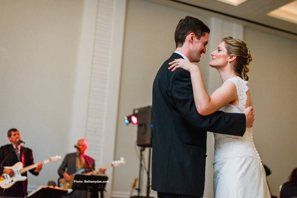 Newlyweds dancing