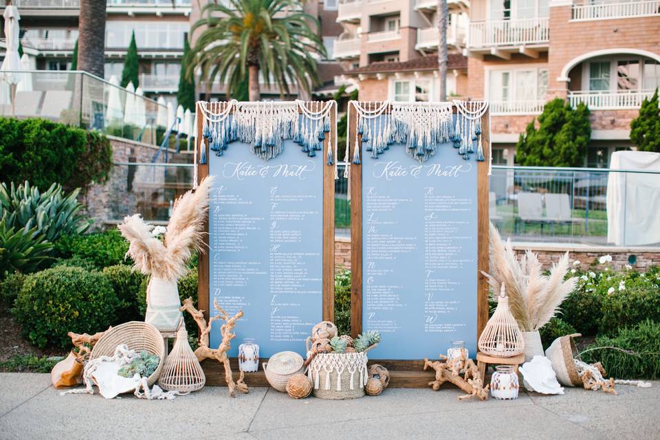 Macrame Escort Card Display