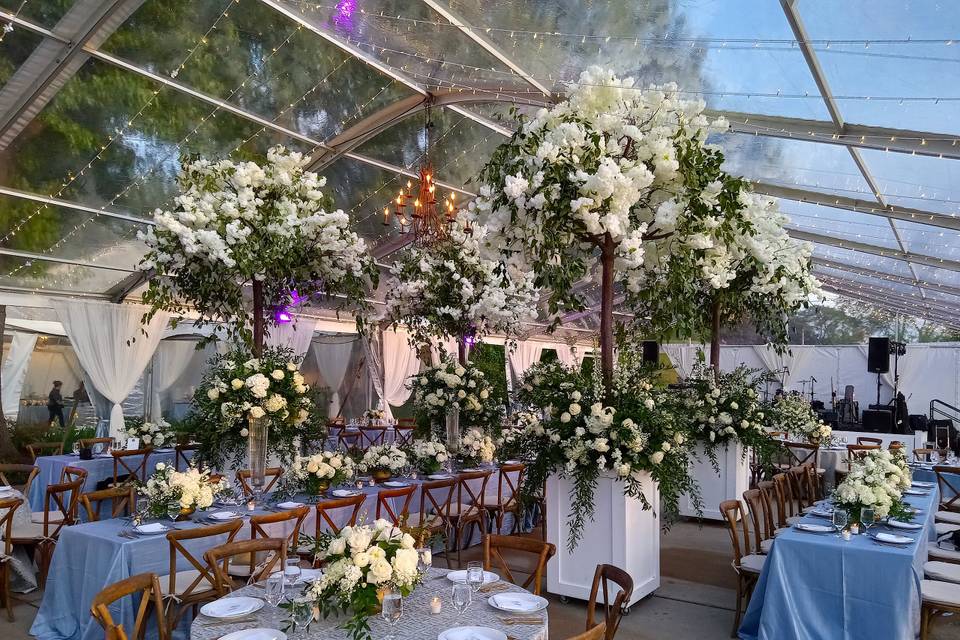 Floral Wedding Clear-Top Tent